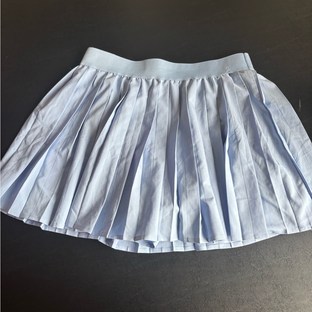 Light Blue Pleated Skirt